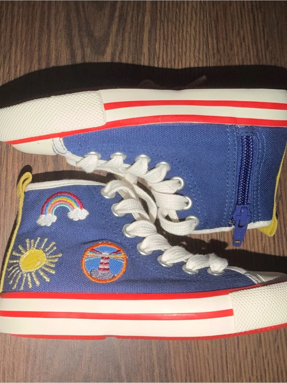 Mini Boden High Top Canvas Sneakers Size 24
